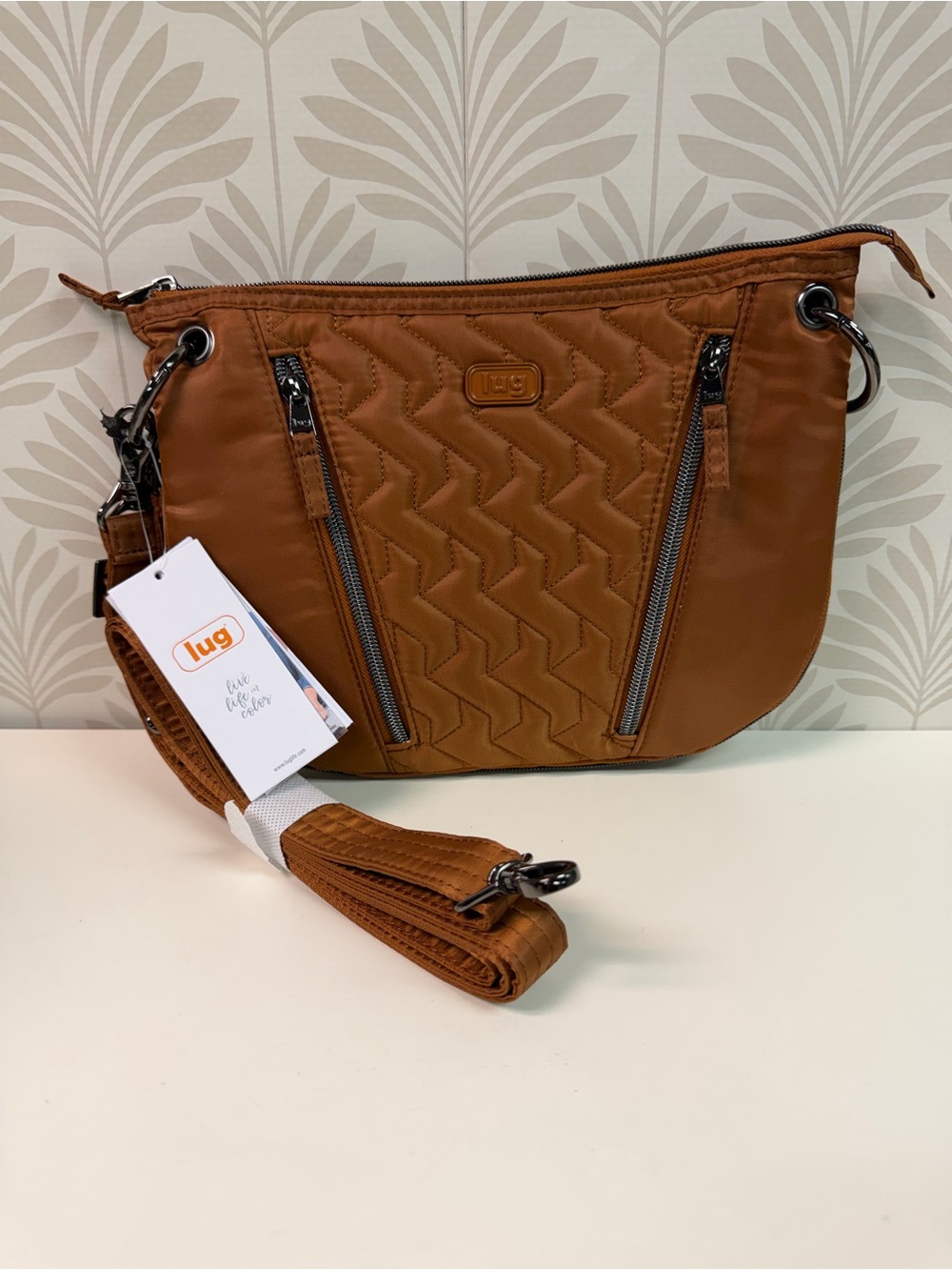 NWT Lug Swivel Bag with Adjustable Straps in Copper Brown